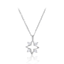 Load image into Gallery viewer, 925 Sterling Silver Simple Temperament Star Pendant with Cubic Zirconia and Necklace
