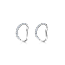 Load image into Gallery viewer, 925 Sterling Silver Simple and Exquisite Hollow Geometric Stud Earrings with Cubic Zirconia
