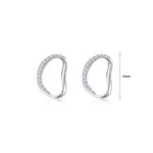 Load image into Gallery viewer, 925 Sterling Silver Simple and Exquisite Hollow Geometric Stud Earrings with Cubic Zirconia