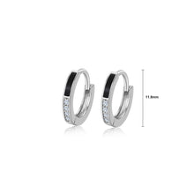 Load image into Gallery viewer, 925 Sterling Silver Simple Fashion Geometric Stud Earrings with Cubic Zirconia