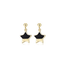 Load image into Gallery viewer, 925 Sterling Silver Plated Gold Simple Fashion Star Stud Earrings