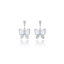 Load image into Gallery viewer, 925 Sterling Silver Fashion and Elegant Butterfly Stud Earrings with Cubic Zirconia