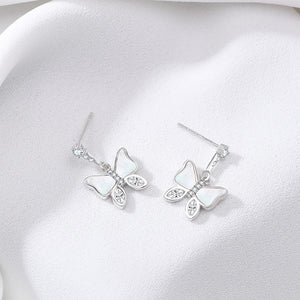 925 Sterling Silver Fashion and Elegant Butterfly Stud Earrings with Cubic Zirconia