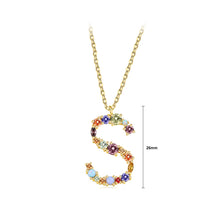 Load image into Gallery viewer, Fashion and Simple Plated Gold English Alphabet S Pendant with Cubic Zirconia and Necklace