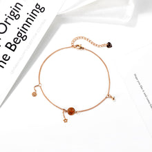 Load image into Gallery viewer, Simple and Cute Plated Rose Gold Smiling Face Geometric Round 316L Stainless Steel Anklet with Cubic Zirconia