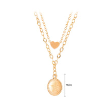 Load image into Gallery viewer, Fashion Temperament Plated Rose Gold Star Oval Heart Shape 316L Stainless Steel Double Pendant with Necklace