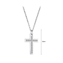 Load image into Gallery viewer, Fashion Classic Cross 316L Stainless Steel Pendant with Cubic Zirconia and Necklace