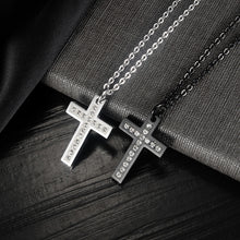 Load image into Gallery viewer, Fashion Classic Cross 316L Stainless Steel Pendant with Cubic Zirconia and Necklace