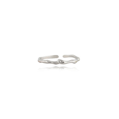 925 Sterling Silver Simple Geometric Line Adjustable Open Ring