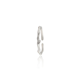 925 Sterling Silver Simple Geometric Line Adjustable Open Ring