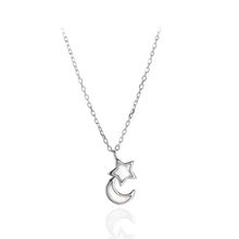 Load image into Gallery viewer, 925 Sterling Silver Fashion Simple Moon Star Shell Pendant with Necklace