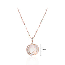 Load image into Gallery viewer, 925 Sterling Silver Plated Rose Gold Fashion Simple Star Moon Pendant with Cubic Zirconia and Necklace