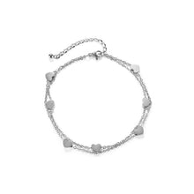 Load image into Gallery viewer, Fashion and Simple Heart-shaped 316L Stainless Steel Double Layer Anklet