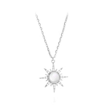 Load image into Gallery viewer, 925 Sterling Silver Fashion Temperament Sun Pendant with Cubic Zirconia and Necklace