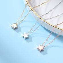 Load image into Gallery viewer, 925 Sterling Silver Plated Gold Simple Fashion Star Pendant with Necklace