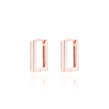 Load image into Gallery viewer, 925 Sterling Silver Plated Rose Gold Fashion Simple Hollow Geometric Square Stud Earrings