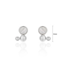 Load image into Gallery viewer, 925 Sterling Silver Fashion Simple Geometric Round Shell Stud Earrings