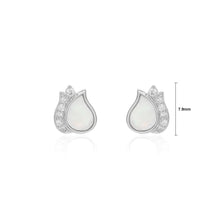Load image into Gallery viewer, 925 Sterling Silver Fashion and Elegant Tulip Stud Earrings with Cubic Zirconia