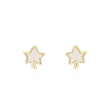Load image into Gallery viewer, 925 Sterling Silver Plated Gold Fashion Simple Star Shell Stud Earrings