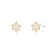 Load image into Gallery viewer, 925 Sterling Silver Plated Gold Fashion Simple Star Shell Stud Earrings