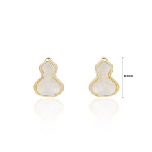 Load image into Gallery viewer, 925 Sterling Silver Plated Gold Fashion Simple Gourd Shell Stud Earrings