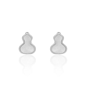 925 Sterling Silver Fashion Simple Gourd Shell Stud Earrings