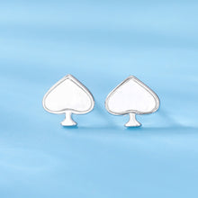 Load image into Gallery viewer, 925 Sterling Silver Simple Fashion Heart-shaped Shell Stud Earrings