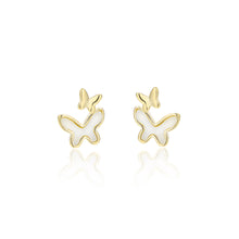Load image into Gallery viewer, 925 Sterling Silver Plated Gold Simple Fashion Butterfly Shell Stud Earrings