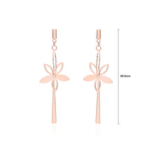 Load image into Gallery viewer, 925 Sterling Silver Plated Rose Gold Fashion and Elegant Flower Tassel Earrings