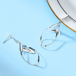 925 Sterling Silver Fashion Simple Hollow Geometric Earrings