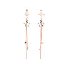Load image into Gallery viewer, 925 Sterling Silver Plated Rose Gold Simple Fashion Star Tassel Earrings