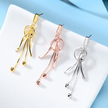 Load image into Gallery viewer, 925 Sterling Silver Plated Gold Fashion Temperament Geometric Tassel Earrings