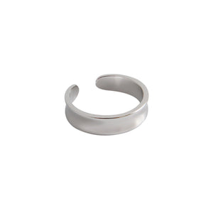 925 Sterling Silver Simple Fashion Geometric Circle Adjustable Open End Ring