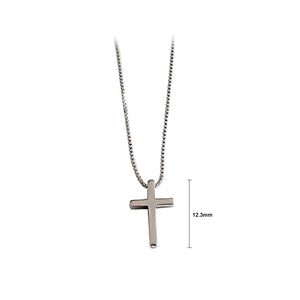 925 Sterling Silver Simple Classic Cross Pendant with Necklace