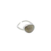 Load image into Gallery viewer, 925 Sterling Silver Fashion Simple Geometric Imitation Moonstone Adjustable Opening Ring