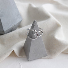 Load image into Gallery viewer, 925 Sterling Silver Fashion Simple Line Cross Geometric Adjustable Open Ring