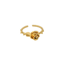 Load image into Gallery viewer, 925 Sterling Silver Plated Gold Simple and Elegant Rose Geometric Adjustable Open Ring