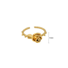 Load image into Gallery viewer, 925 Sterling Silver Plated Gold Simple and Elegant Rose Geometric Adjustable Open Ring