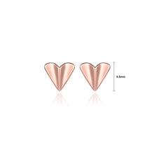 Load image into Gallery viewer, 925 Sterling Silver Plated Rose Gold Simple Fashion Heart-shaped Stud Earrings