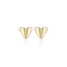 Load image into Gallery viewer, 925 Sterling Silver Plated Gold Simple Fashion Heart-shaped Stud Earrings