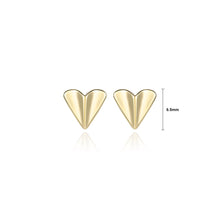 Load image into Gallery viewer, 925 Sterling Silver Plated Gold Simple Fashion Heart-shaped Stud Earrings