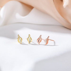 925 Sterling Silver Plated Rose Gold Simple Fashion Conch Stud Earrings