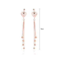 Load image into Gallery viewer, 925 Sterling Silver Plated Rose Gold Fashion Simple Heart-shaped Tassel Earrings