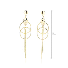 Load image into Gallery viewer, 925 Sterling Silver Plated Gold Fashion Simple Geometric Double Round Tassel Earrings
