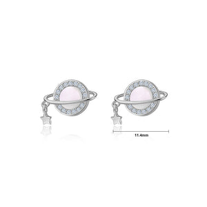 925 Sterling Silver Fashion Creative Stellar Stud Earrings with Cubic Zirconia