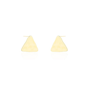 925 Sterling Silver Plated Gold Simple Personality Concave-convex Geometric Triangle Stud Earrings