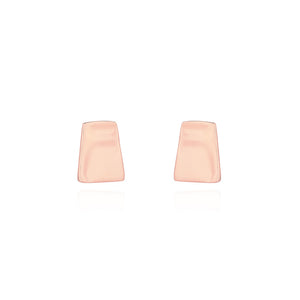 925 Sterling Silver Plated Rose Gold Fashion Simple Geometric Trapezoidal Stud Earrings