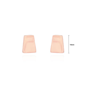 925 Sterling Silver Plated Rose Gold Fashion Simple Geometric Trapezoidal Stud Earrings