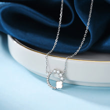 Load image into Gallery viewer, 925 Sterling Silver Simple Fashion Flower Round Pendant with Cubic Zirconia and Necklace