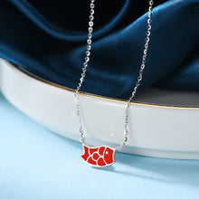 Load image into Gallery viewer, 925 Sterling Silver Fashion Simple Enamel Red Koi Pendant with Necklace